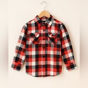 J. Crew Red and Black Plaid Kids Button Down Shirt